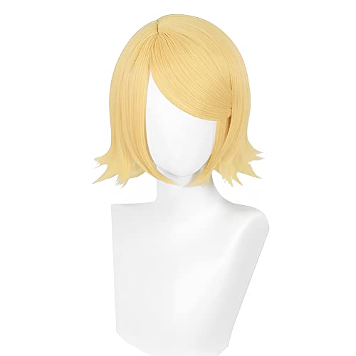 osseoca Cos Wig Gold Hair 32cm 12inch Anime custom party Wig with bangs