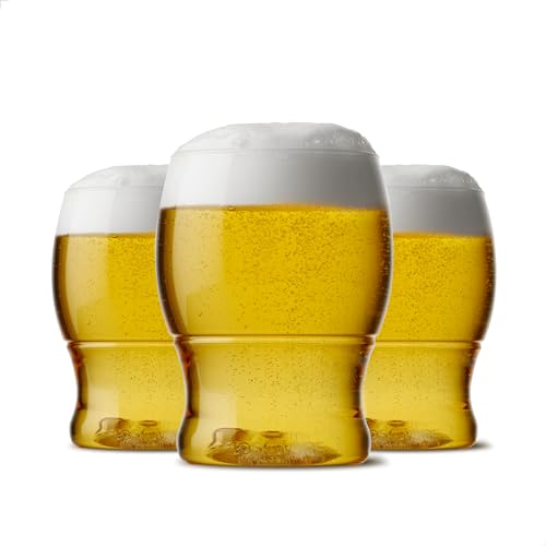 TOSSWARE POP 12oz Pint Jr Premium Quality Recyclable Unbreakable & Crystal Clear Plastic Beer Glasses Set of 12