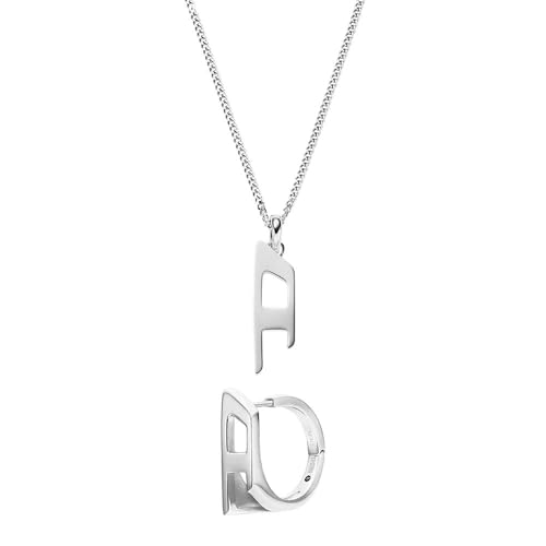 Collier et boucles Diesel D logo acier pour un style urbain