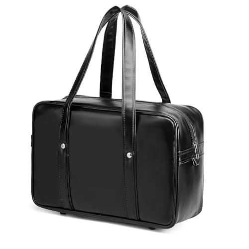 Japanese School Shoulder Bag Tote Faux Leather Kawaii Cute Bookbag Satchel Anime Cosplay Student with Pink Pompom4