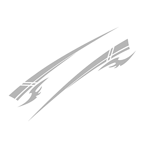 Image of Racing Stripes Car Sticker DIY Styling Decorative Stripes Door Sides Hood Vinyl Decal for Car SUV Truck Waterproof Accessories 106 inchx9.2 (4PCS) (Gray)