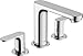 Produktbild hansgrohe 3-Loch Waschtischarmatur Rebris S, Wasserhahn Bad mit Auslauf Höhe 110 mm, mit Zugstange, Badarmatur wassersparend, Chrom