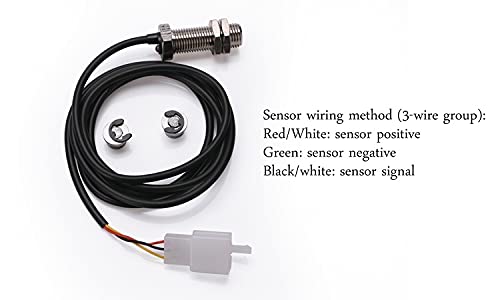 ELING Universal Motorcycle Speedometer Tachometer Fuel Level LCD Digital Odometer Gauge for 2 and 4 Cylinder Types with Black (Motorcycle Gauge+Sensor)