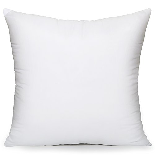 Acanva Decorative Square Throw Pillow Inserts Hypoallergenic Form Stuffer Cushion Sham Filler, White