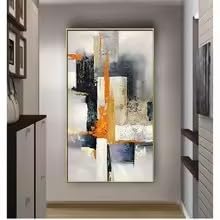 Lienzo abstracto moderno para decorar tu salon con un gran mural de pared elegante 3