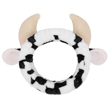 Huachi Cow Hairband for Washing Face, Soft Microfiber Spa Headband for Women & Girls, Cute Animal Print, Facial Cleansing Head Wraps, Perfect for Skincare, Makeup, Pajama Parties, Stocking Stuffers