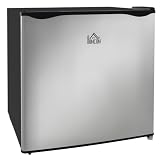 HOMCOM Mini Freezer 1.1 Cubic Feet Reversible Door Removable Shelves Silver