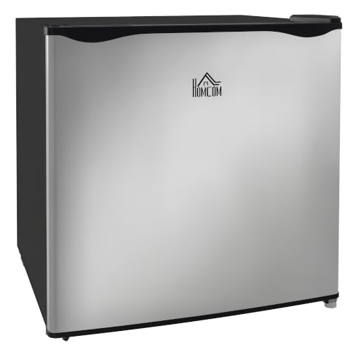 HOMCOM Mini Freezer 1.1 Cubic Feet Reversible Door Removable Shelves Silver