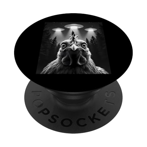Poulet et OVNI Funny Alien PopSockets PopGrip Adhésif