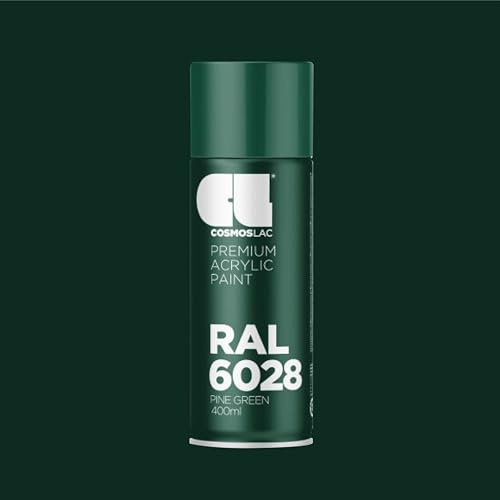 Image of Cosmos LAC Acrylic Paint Spray Can for DIY Projects Spray Paint, 400 ml (RAL 6028 Pine Green)