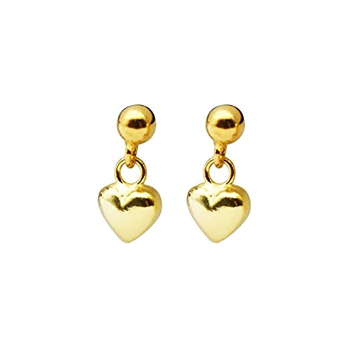 Boucles d'oreilles cœur brillant en argent sterling pour les cours et sorties