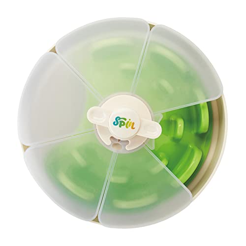 PetDreamHouse SPIN Interactive Feeder UFO Maze Green With Twister Lid lv3 Tricky, Level 3 (Advanced)