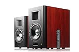 EDIFIER AIRPULSE A300 PRO - Duale aktive Studiomonitore (260W) mit Bluetooth 5.0 (aptX HD), hochwertigste Klangqualität und vielseitige Anschlussmöglichkeiten, inkl. Fernbedienung
