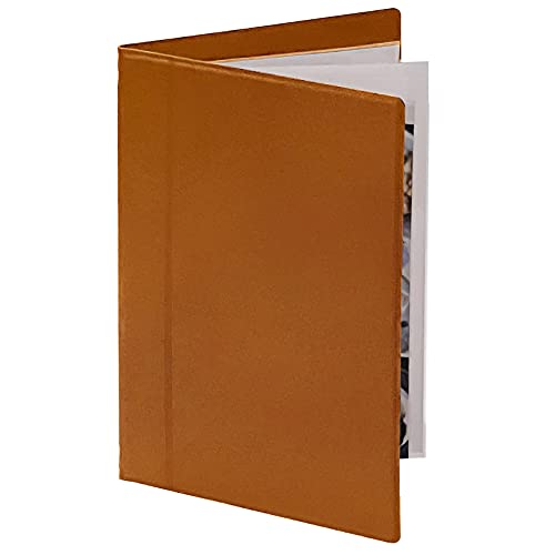 メニューブック グレース ハードタイプ クリアファイル 4ページ(2枚4面) A4 PUレザー (ライトブラウン) おしながき お品書き メニュー表 ファイル おしゃれ