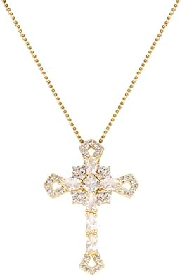 BIFACE Cross Necklaces for Women Jewelry Necklaces for Teen Girls Women 16K Gold Plated Cross Pendant Choker Necklace Valentine's Day Jewelry Gifts for Women Girls Gold C02