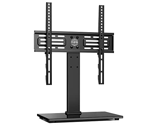 FITUEYES Soporte Universal para TV de Mesa para Pantallas de 27 a 55 Pulgadas, Soporte Universal de pie para TV de Altura Ajustable, soporta 40 kg, gestión de Cables, fácil Montaje, Color Negro