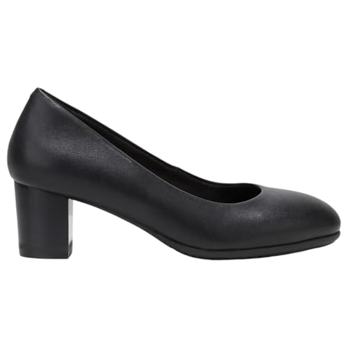 Hush Puppies Women's The Block Heel Court Shoe, Black, UK 6.5/US 9