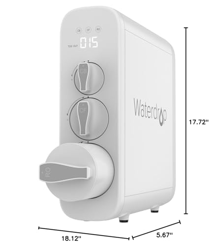 Waterdrop G3P600 Reverse Osmosis System, 8 Stage Tankless Reverse Osmosis Water Filter, NSF/ANSI 42 & 53 & 58 & 372 Certified, Under Sink RO System, 2:1 Pure to Drain, Smart LED Faucet