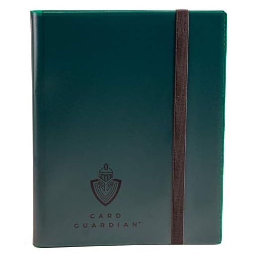 Card Guardian - 9 Pocket Trading Card Album 360 Side Loading Pocket Binder for Trading Card Games TCG (Green)