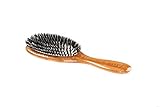Brush - Medium Oval Cushion 100% Wild Boar/Nylon Bristle Wood Handle Bass Brushes 1 Brush