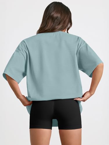 Image of Trendy Queen Womens Oversized T-Shirts Short Sleeves Workout Tops | Casual Summer Gym Tees Plus Size Fashion Clothes 2026