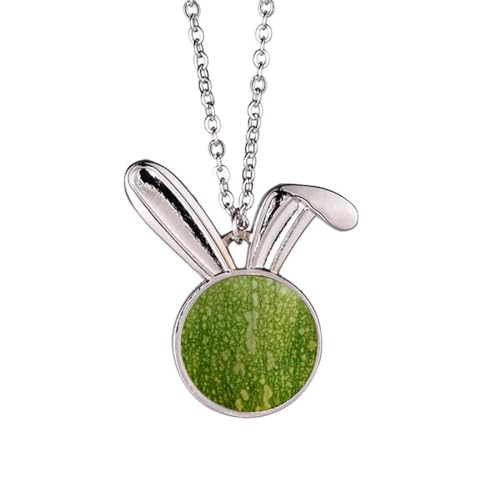 Collier lapin avec motif citrouille verte idée cadeau original