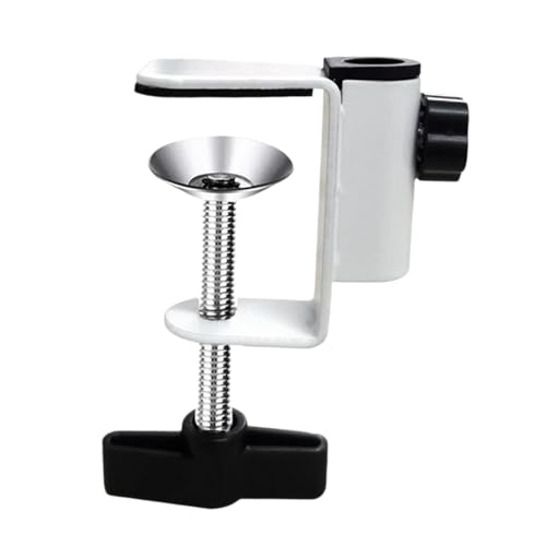 Kioware テーブルマウントクランプ メタルデスクランプクリップアクセサリー 保護ブラケットクランプ 拡大鏡スタンド ワークステーション用マイクスタンド, 白