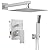 HomGoo Brushed Nickel Shower System, Shower Faucet Set with 10-Inch Rain Shower Head and Handheld, Wall Mounted High-Pressure Shower Head Combo Set with Shower Valve and Shower Trim, Brushed Nickel