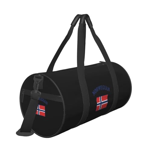Norwegian Flag Convertible Garment Bag with Shoulder Strap, Carry on Garment Duffel Bag for Men Women - Rolling Foldable for Travel Luggage Bags (Black)4