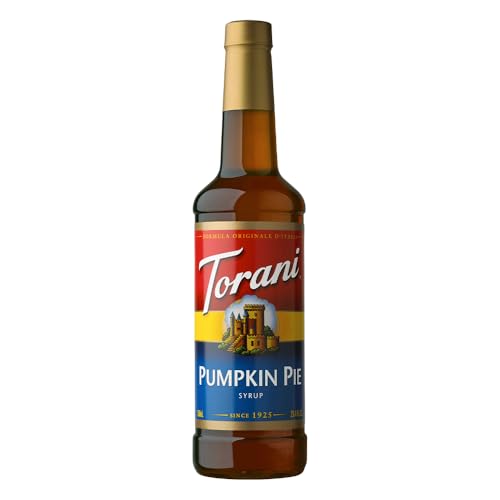 Torani Pumpkin Pie Coffee Syrup (750ml) - Premium Cane Sugar Flavouring for Autumn Lattes, Hot Chocolate & Seasonal Drinks, Vegetarian-Friendly