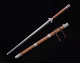 LOONGSWORD Chinese Two-Handed Sword Real(Forged Damascus Steel Blade,Iron Fittings,Rosewood Scabbard) Length 52'
