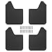 FALVFUN Carbon Fiber Car Mud Flaps Splash Guards, 4PCS Bendable & Flexible Vehicle Front & Rear Mudflaps Protection with Screws, Auto Exterior Flares Accessories, Universal Fit (Black)