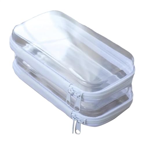 Estuche con cremallera transparente, recipiente duro con cremallera - Estuche transparente con cremallera para almacenamiento | Bolsa organizadora para viajes, transparente, Original, Ver descripción