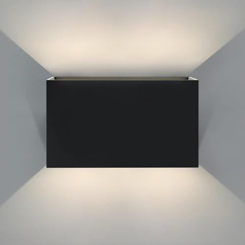 Kerry LED Wandleuchte Aussen Innen IP54 Wasserdicht Aluminium 3000K Warmweiß Außenlampe mit Einstellbar Lichtwinkel, Up& Down Wandlicht Modern...