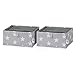 LOVE !T STORE IT – Organizer per cassetti, set da 2 pezzi, 6 scomparti, pieghevole, sistema di organizzazione per guardaroba, contenitore – 30 x 30 x 15 cm, stelle – grigio