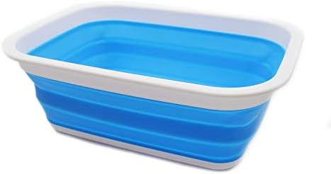 SAMMART 9.2L Collapsible Tub - Portable Outdoor Picnic Basket / Crater - Foldable Shopping Bag - Space Saving Storage Container (Grey)