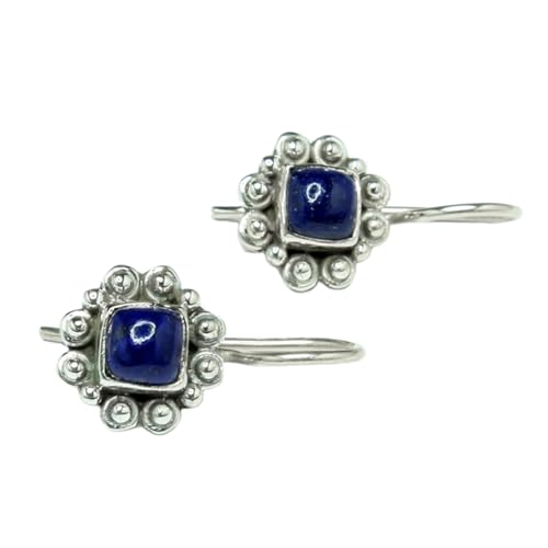 Boucles d'oreilles lapis-lazuli naturel, le cadeau idéal en argent 925