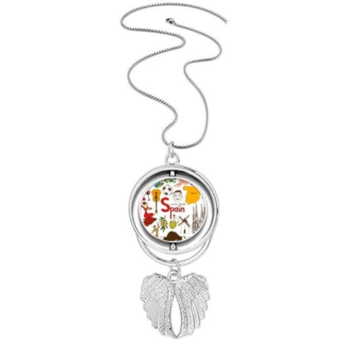 Collier drapeau espagnol avec ailes d'ange, le cadeau symbolique idéal pour vos proches