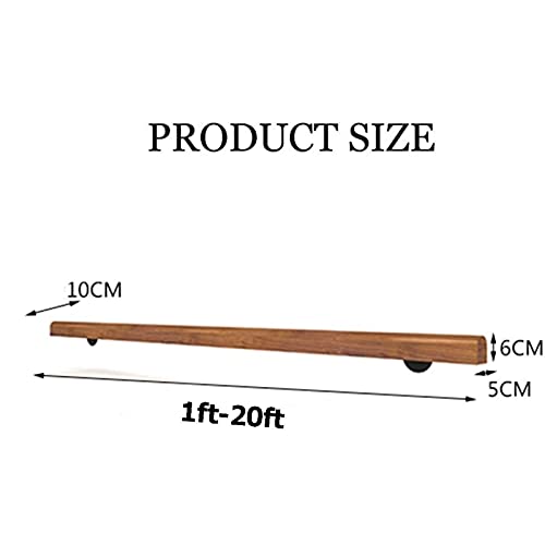 Rampe d'escalier bois 240cm avec support de main rail corridor