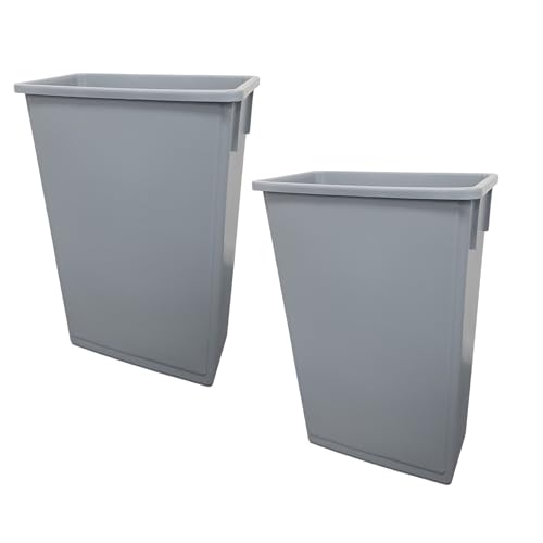 Chabrias Ltd Grey Slim Recycling Bin - 87 Litre, Space-Saving Design, Durable Plastic, Easy-to-Clean, Ideal for Home, Office, Pubs Eco-Friendly Waste Solution, Effortless Disposal (2 Pack)