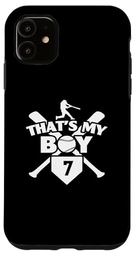 Camiseta de béisbol número 7 de Baseball Mom Dad That's My Boy #7 Carcasa para iPhone 11