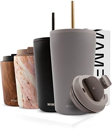 MAMEIDO Travel Mug 350ml Rich Black - Coffee Cup Travel Mugs for Hot Drinks, Leakproof Insulated Coffe Mug