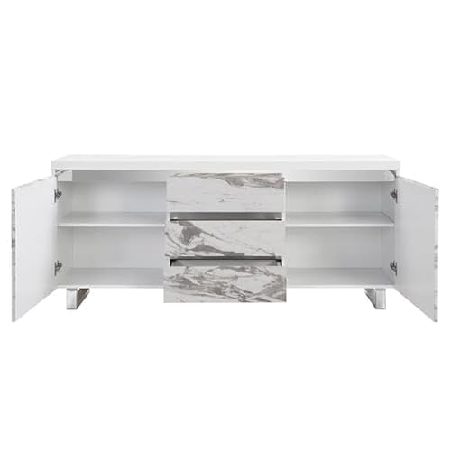 Furniture In Fashion Filo Sydney Large Sideboard Featuring 2 Doors and 3 Drawers in Elegant White Finish - Image 4