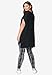 ellos Plus Size Stretch Knit Scoop Neck Oversized Tunic - 4X, Black