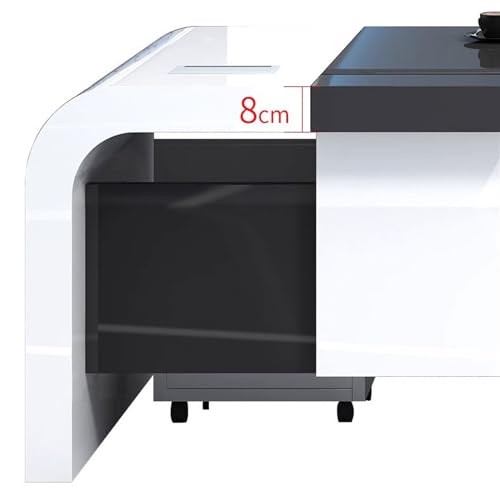 ラッカー仕上げのオフィス家具 ボスデスク シンプルモダン プレジデントロビー ホワイト スーパーバイザー マネージャー(240*80*75cm) [4]