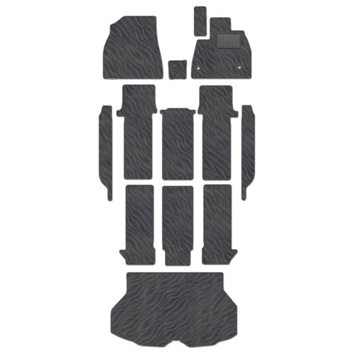 Hotfield トヨタ 互換品 新型対応 ノア ヴォクシー 90系 2025年9月〜対応 フロアマット+ステップマット+トランクマット ラゲッジマット 形状04 7人乗/ガソリン/コンソールボックス:有(ガソリン車)/トランク形状:カバー(スリット)付タ