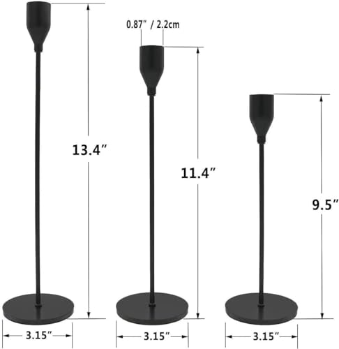 LXTaoler Candle Holders for Taper Candles, Set of 6 Metal Candle Stand Modern Decorative Candlestick Holder for Wedding, Dinning, Party (Black-6) by LXTaoler - Image 4