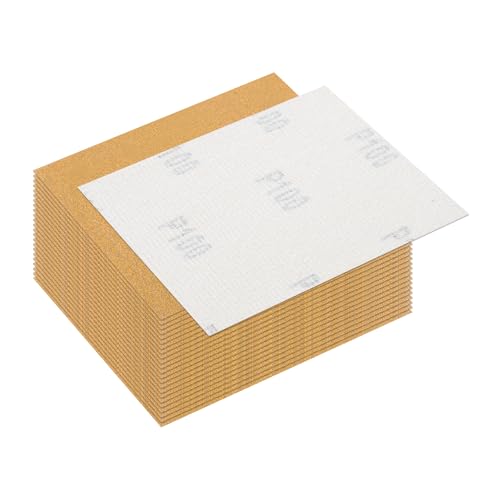 Rebower 24 Pcs 100 Grit Sandpaper, 4.5 x 5.5 Inch Sand Paper Hook and Loop Back, Alumina Abrasive Sanding Paper for Wood Drywall Metal Auto Grinding & Furniture Repair & DIY by Rebower - Used condition - US$7.47