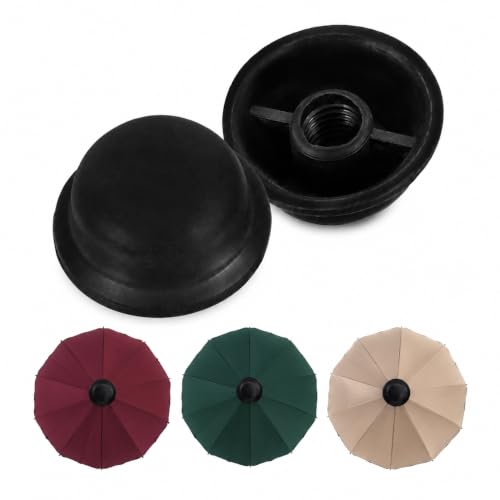 Supvox Tappi per ombrellone, avvitabili, pezzi di ricambio, colore nero, 2 pezzi