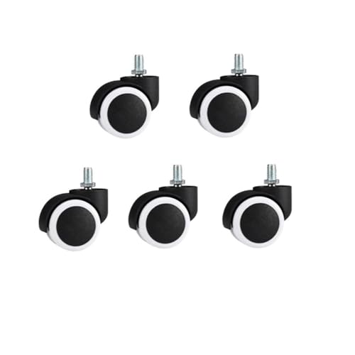 Roulettes pivotantes 10mm blanches en polyuréthane pour chaise de bureau - 2